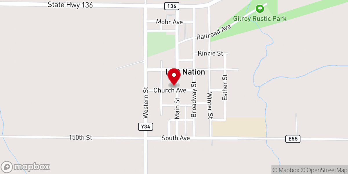 Map showing location of Union Presbyterian Church