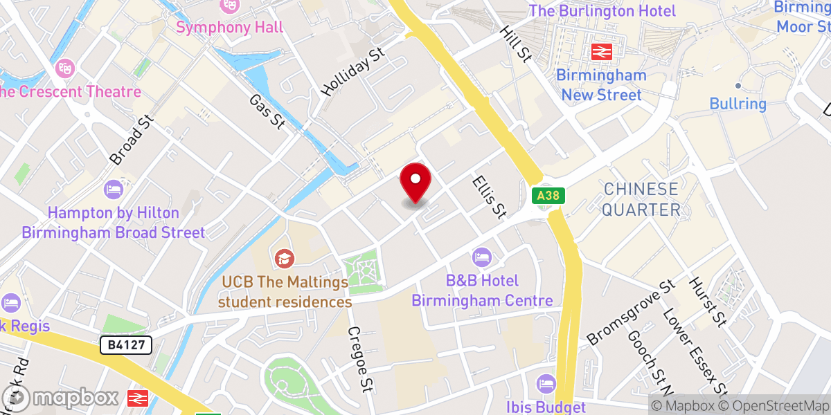 Map showing location of Birmingham Chinese Evangelical Church (BCEC)