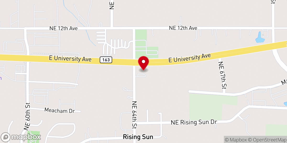 Map showing location of Southeast Polk Family Church