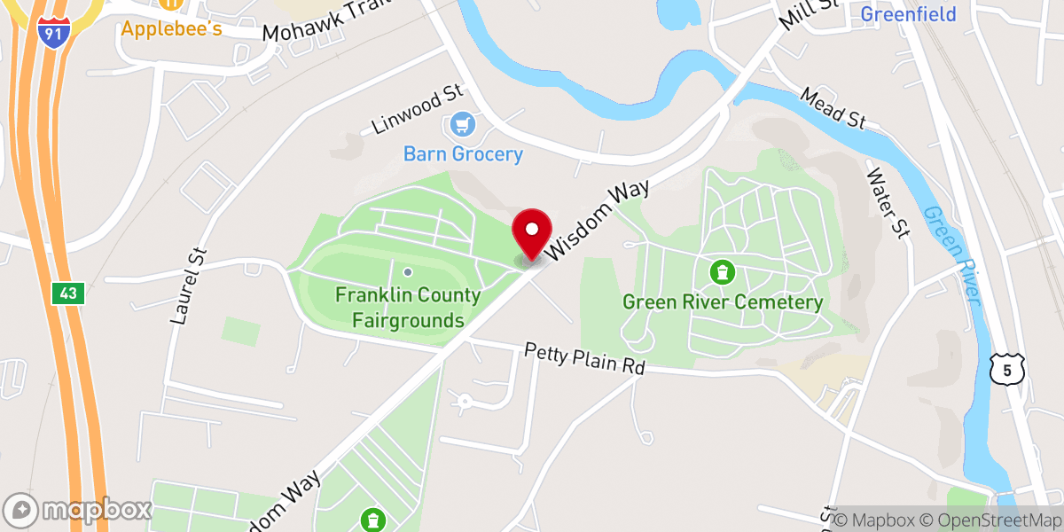 Map showing location of Franklin County Fairgrounds