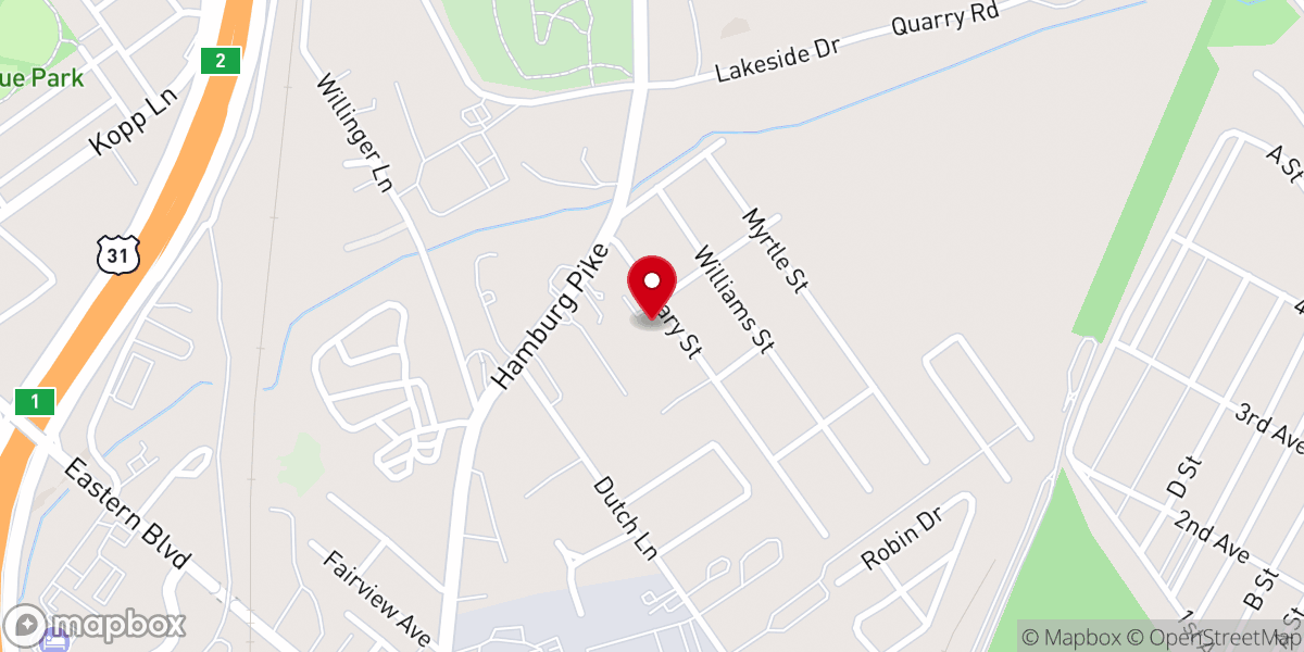 Map showing location of Walnut Ridge Baptist Church