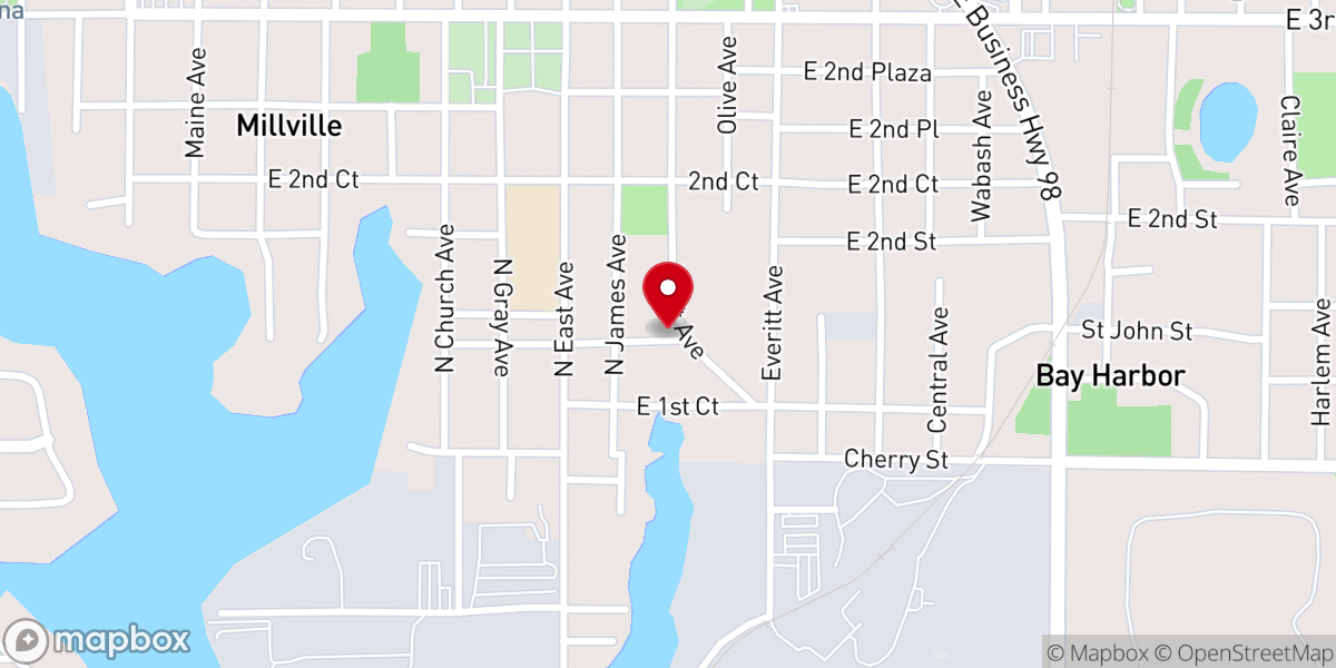 Map showing location of Baptist Christian Services Center
