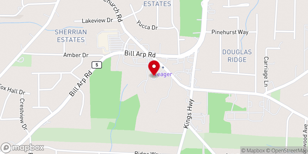 Map showing location of Douglasville First Church of the Nazarene