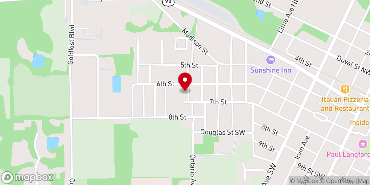 Map showing location of Sweet Hope Baptist Church