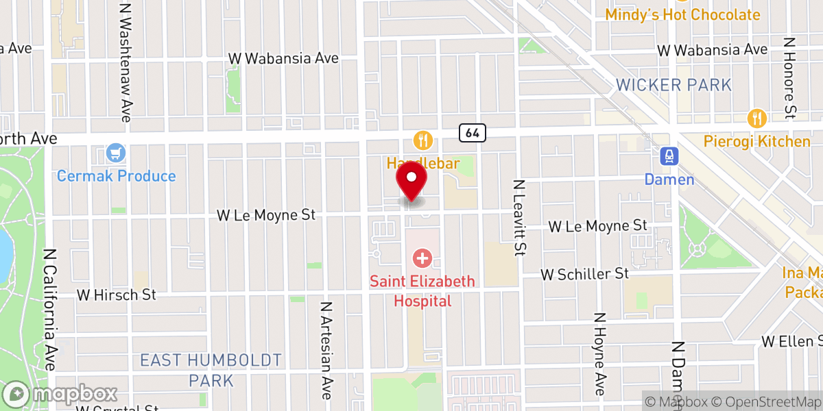 Map showing location of St. Aloysius Catholic Church