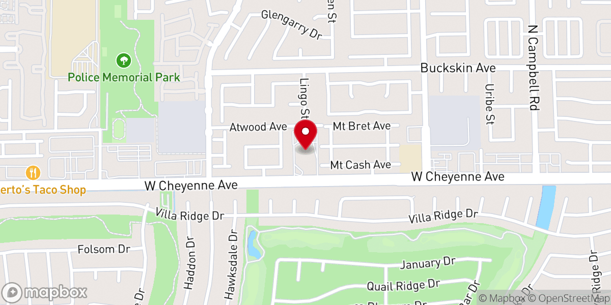 Map showing location of Mountain View Lutheran Church