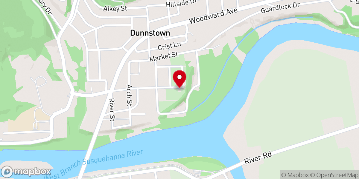 Map showing location of Dunnstown United Methodist Church