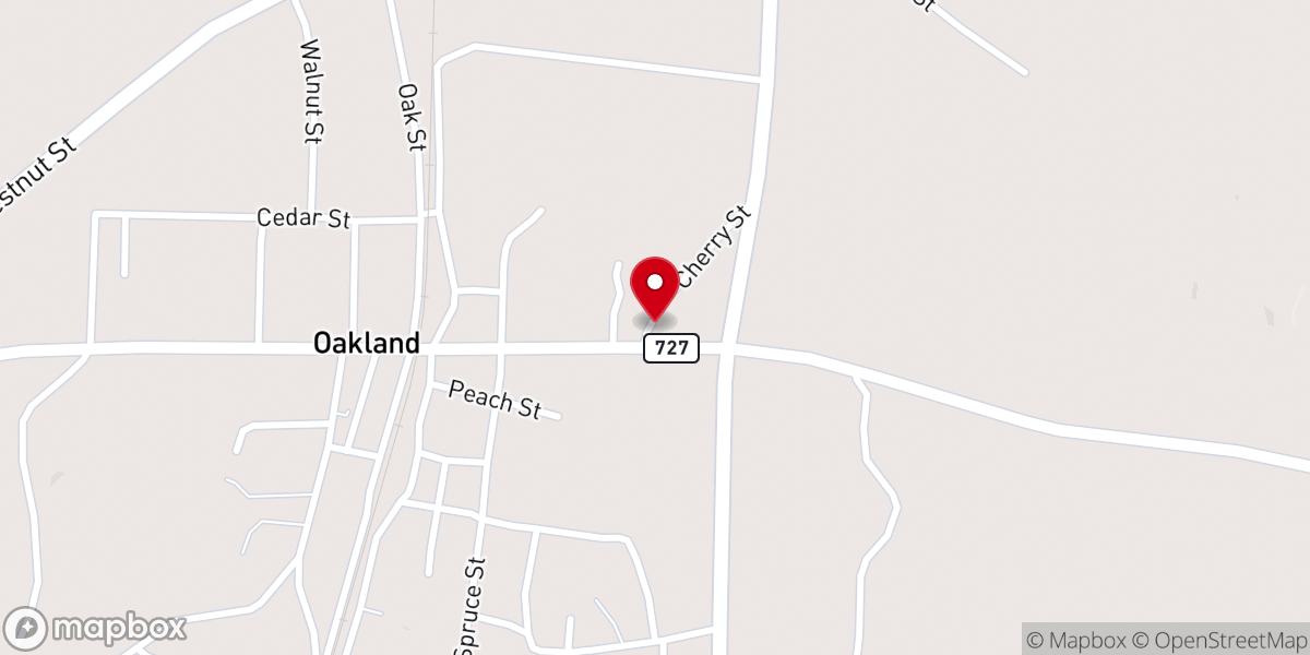 Map showing location of Town of Oakland