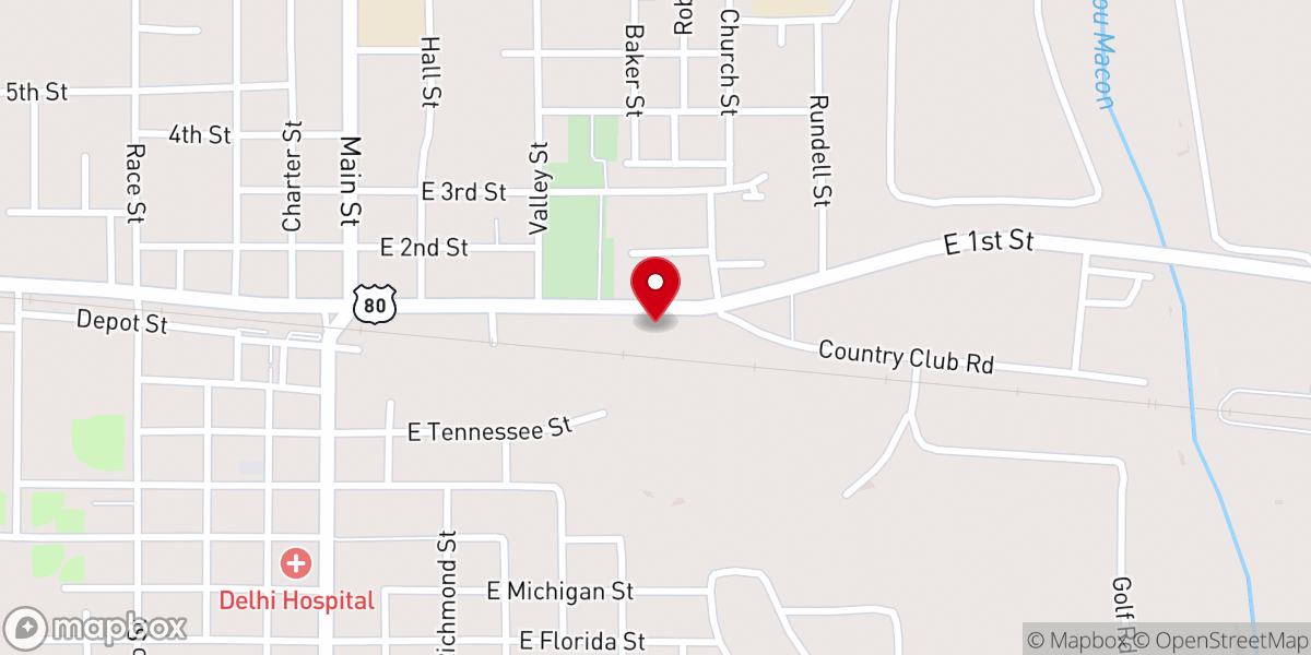 Map showing location of Cloud Creek Baptist Church
