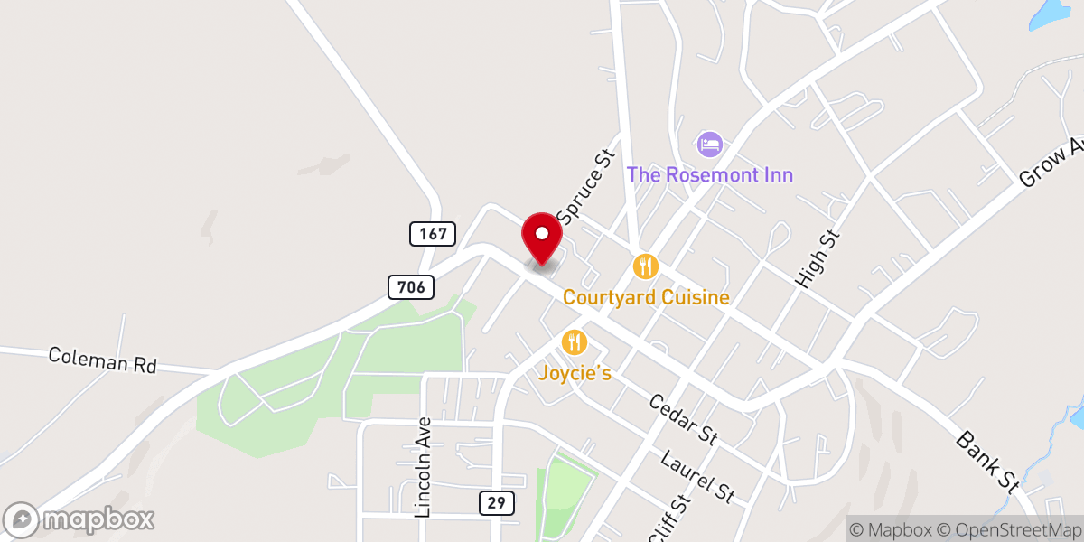 Map showing location of Bridgewater Church Office