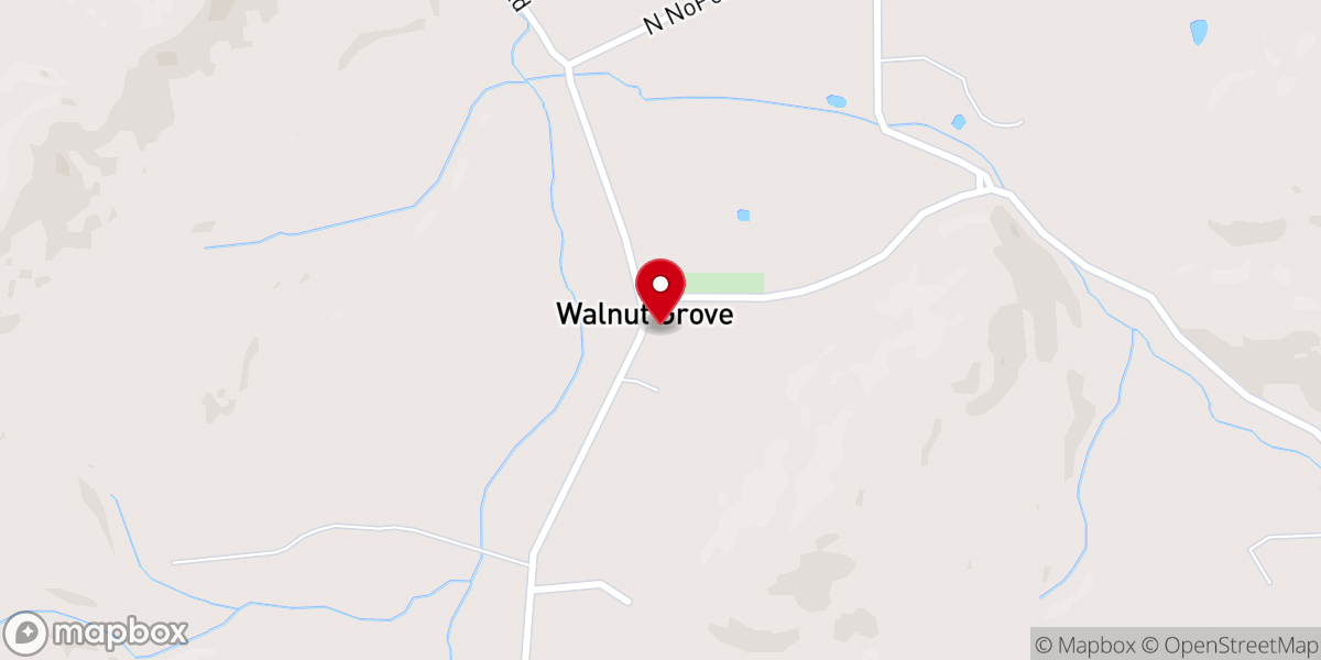 Map showing location of Walnut Grove Baptist Church