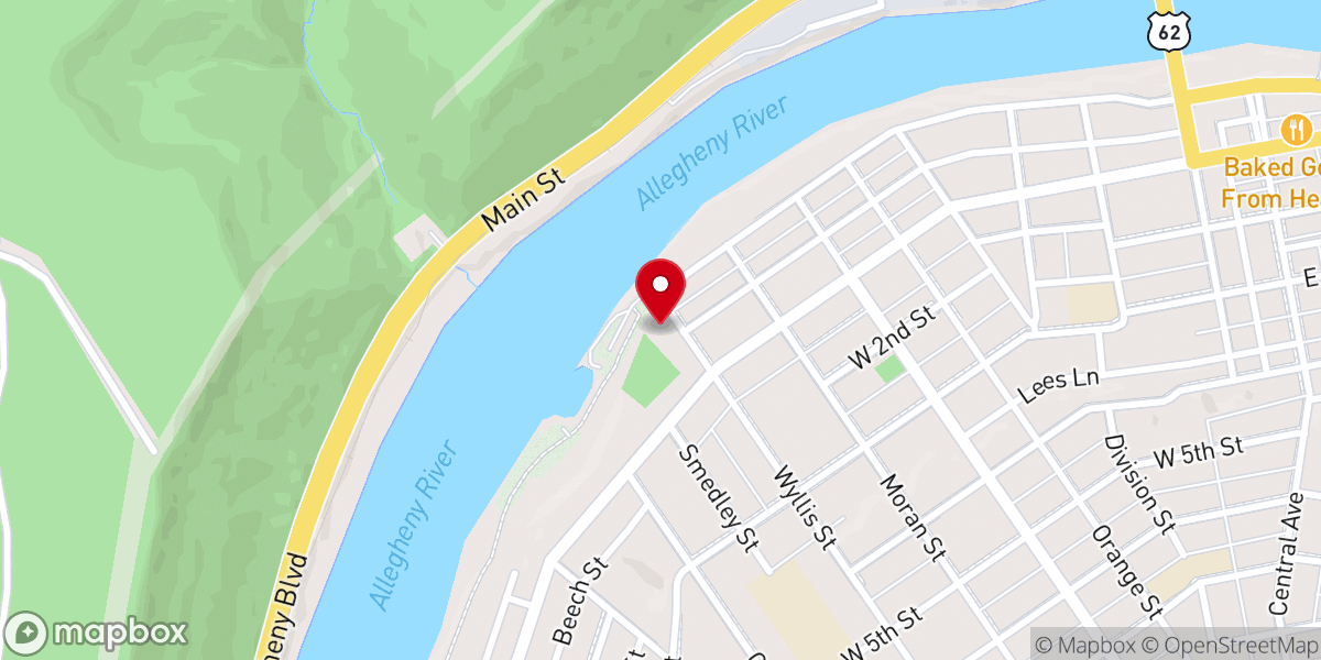 Map showing location of Oil City Wesleyan Methodist Church