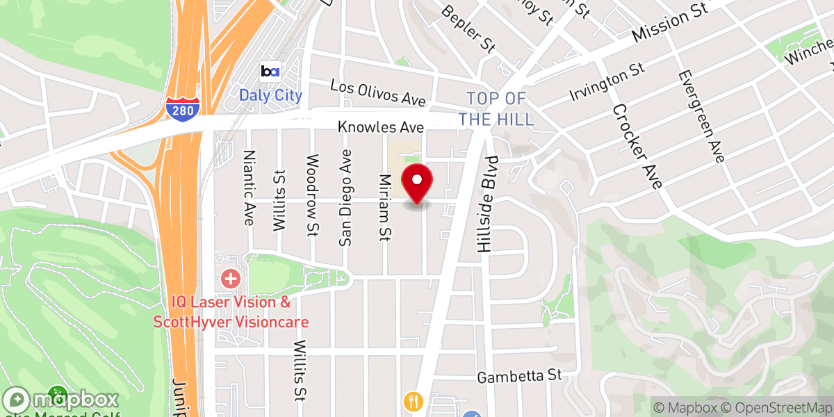 Map showing location of Vista Grande Avenue Christian Church