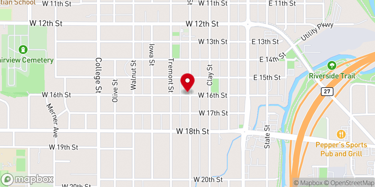 Map showing location of University Bible Fellowship