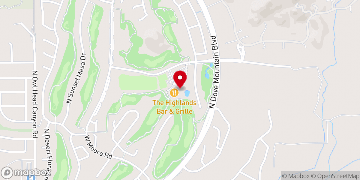 Map showing location of The Highlands at Dove Mountain