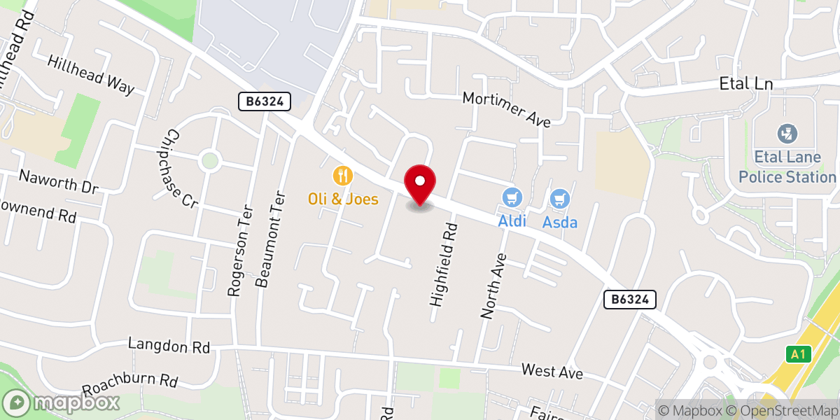 Map showing location of Westerhope Methodist Church