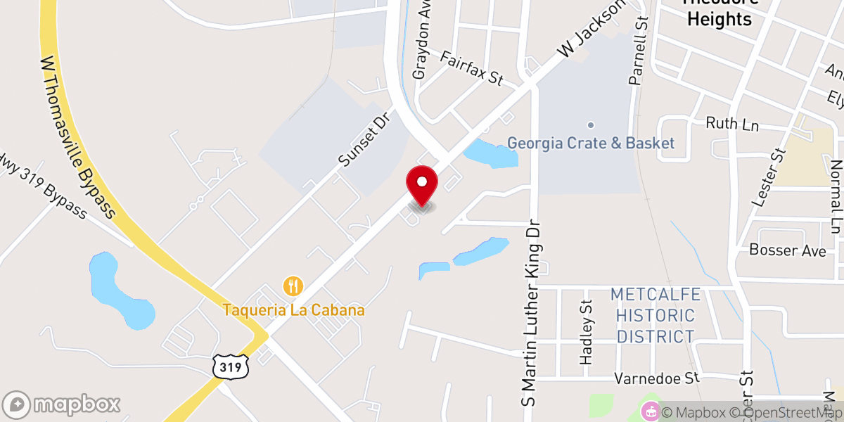 Map showing location of Berean Baptist Church - Thomasville, GA