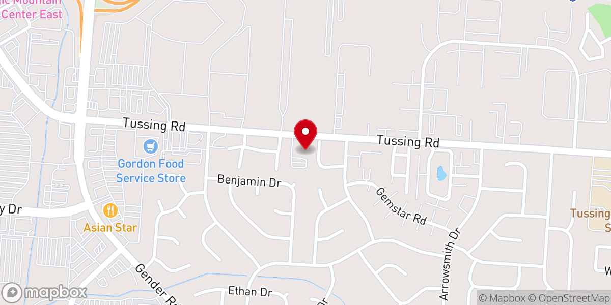 Map showing location of Eastgate Assembly of God