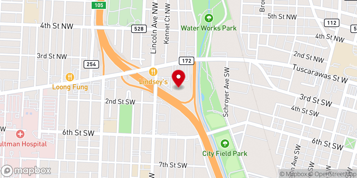 Map showing location of Trinity Gospel Temple