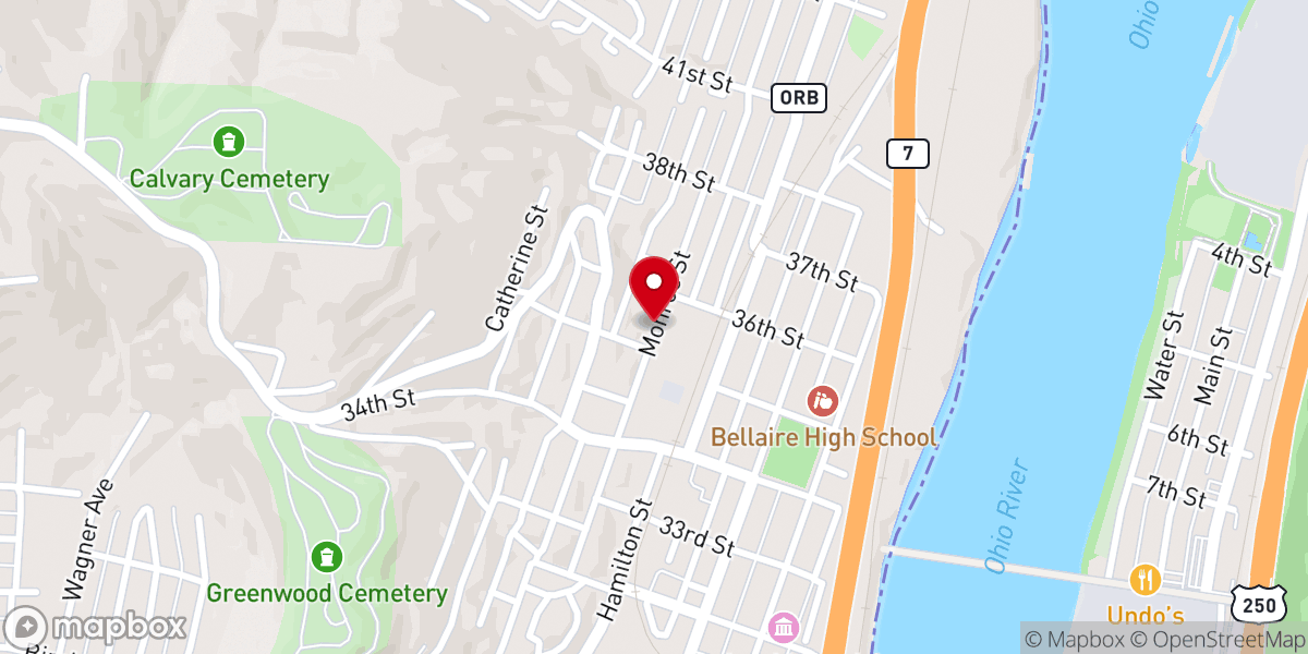Map showing location of Pilgrims Rest Baptist Church