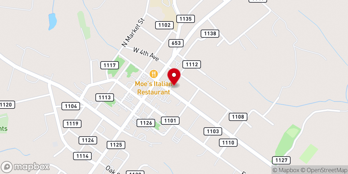 Map showing location of Kenbridge United Methodist Church