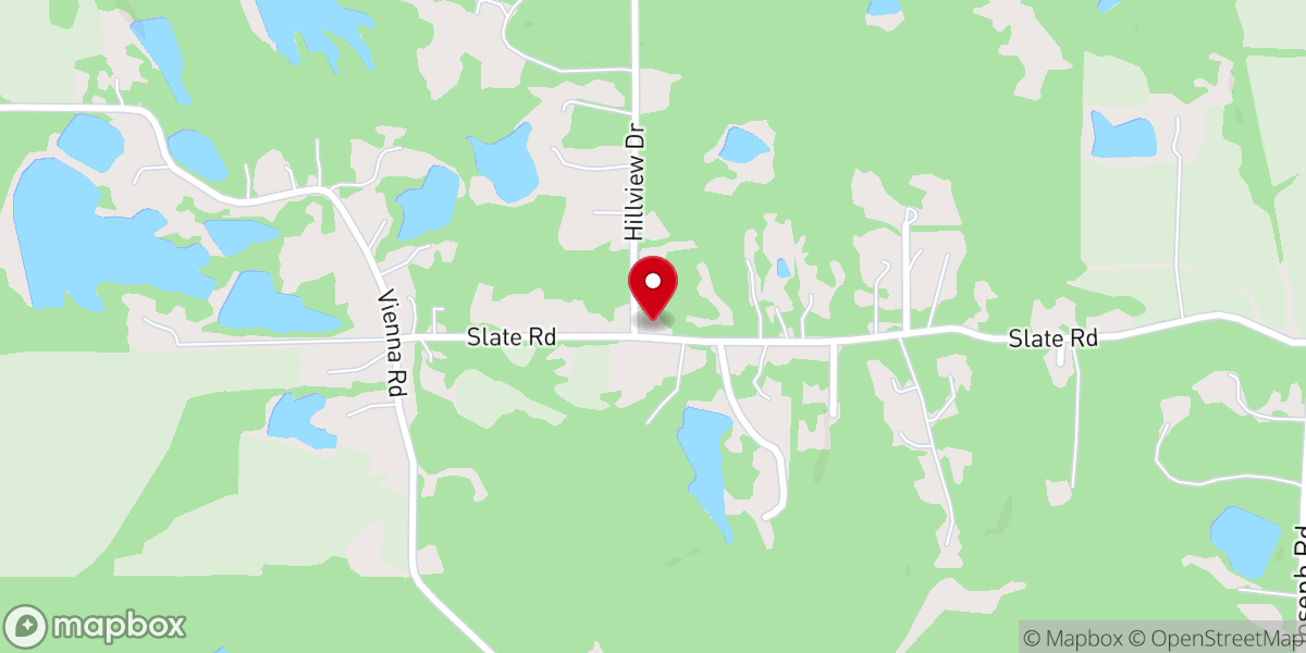 Map showing location of Slate Hill Church