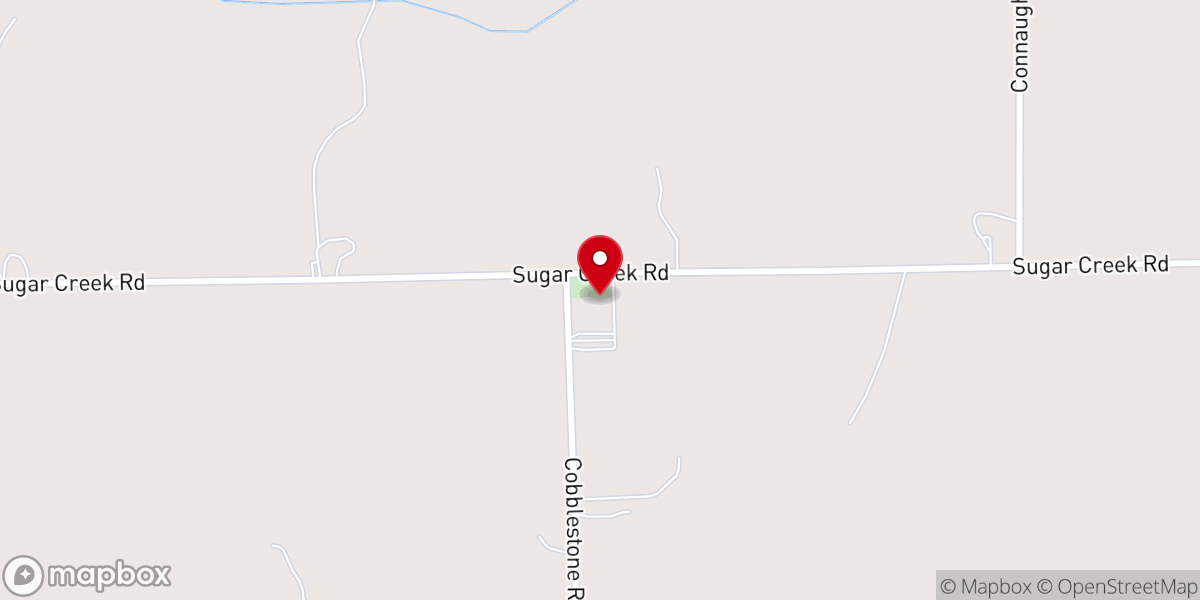 Map showing location of Sugar Creek Lutheran Church