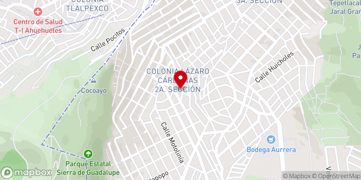 Map showing location of Parroquia Santa María de Guadalupe