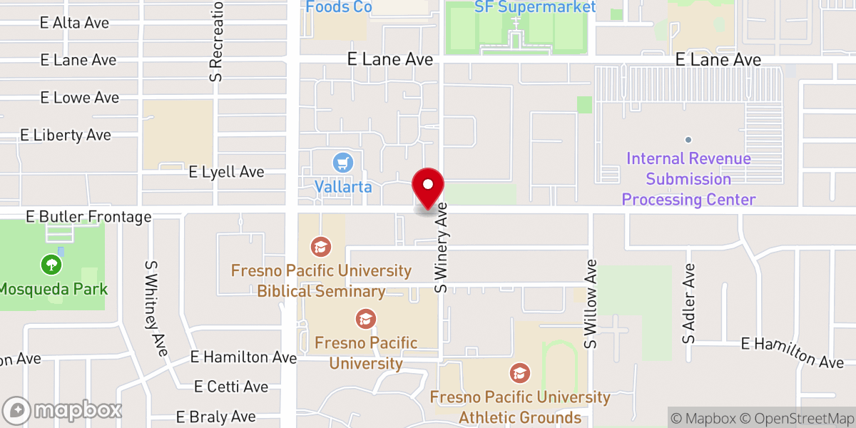 Map showing location of Butler Avenue Mennonite Church