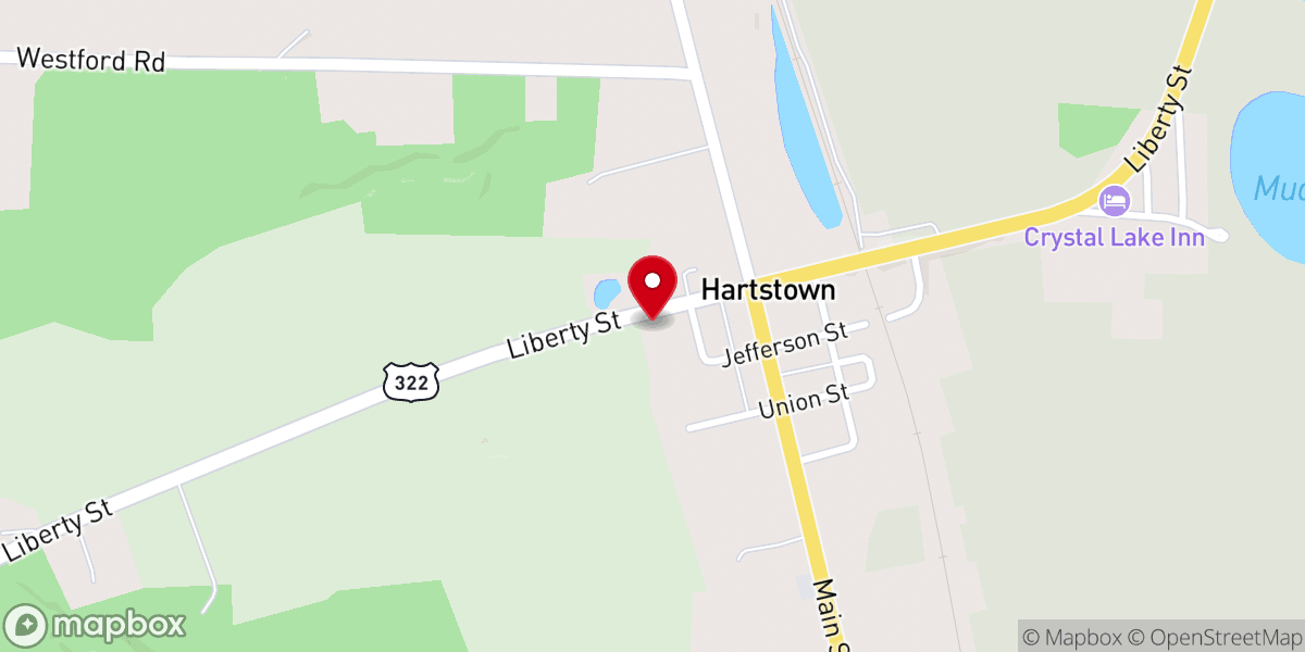 Map showing location of Hartstown Presbyterian Church