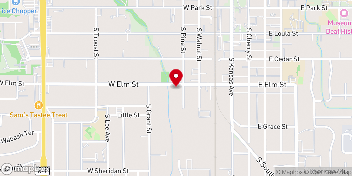 Map showing location of Church of the Brethren-Olathe
