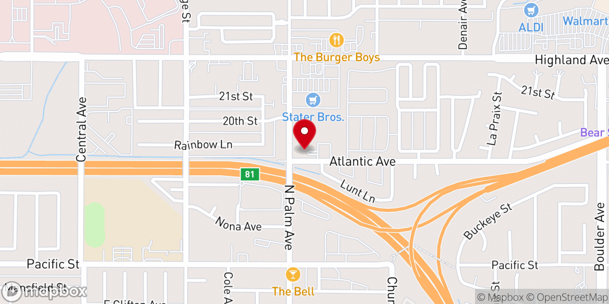 Map showing location of Highland Congregational Church