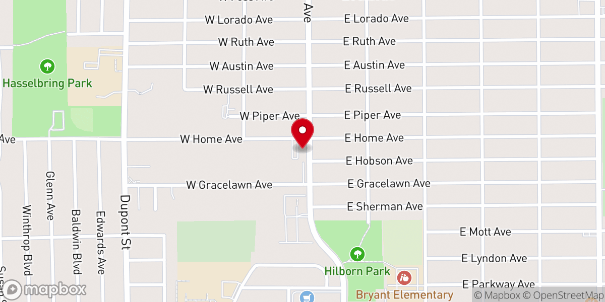 Map showing location of Full Gospel Christian Church