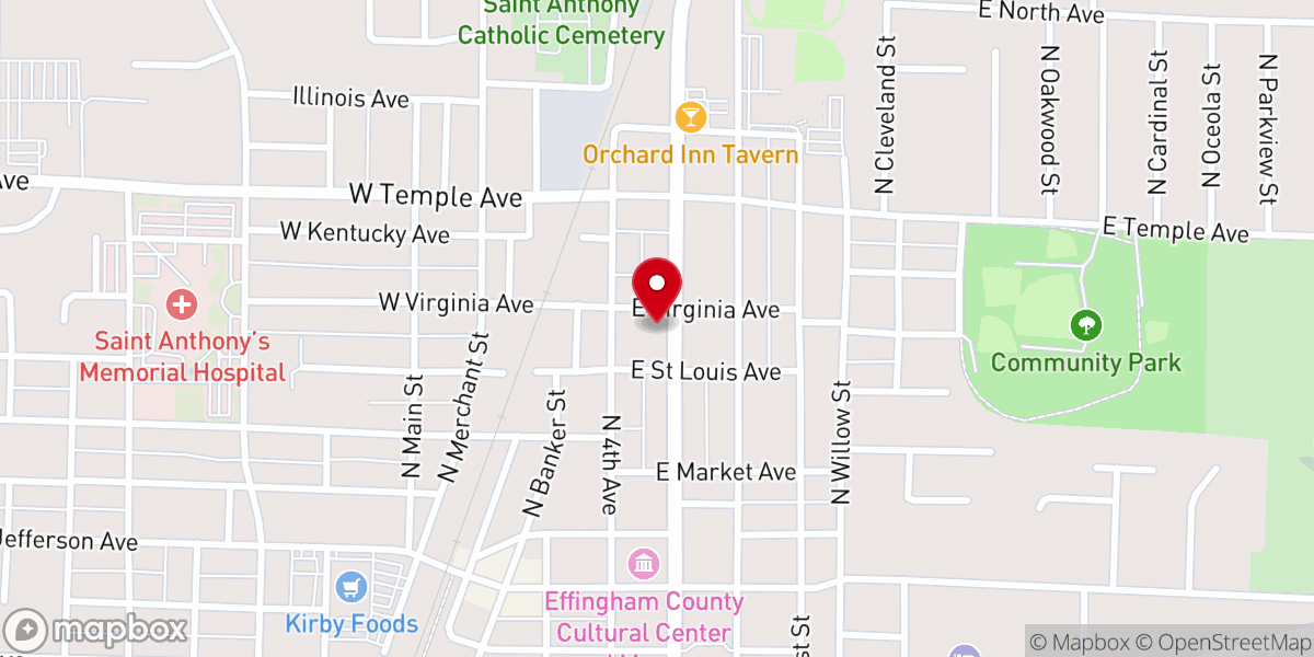 Map showing location of Saint Anthonys Roman Catholic Church