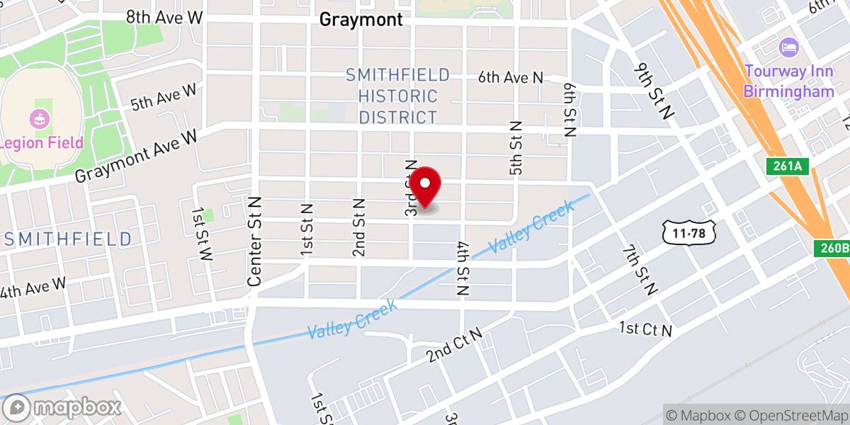 Map showing location of St Paul A.M.E. Church