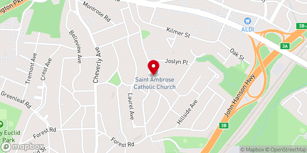 Map showing location of St Ambrose Parish Office and Rectory