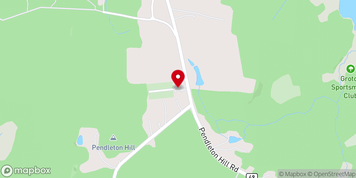 Map showing location of First Baptist Church of North Stonington