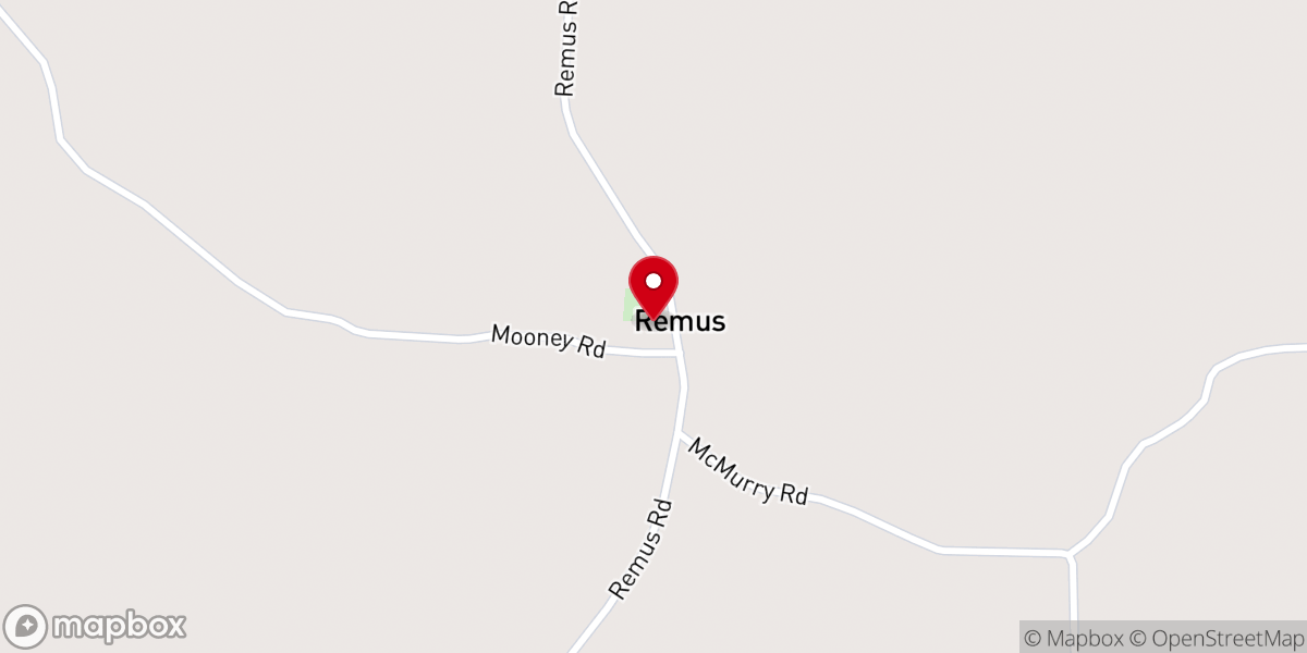 Map showing location of Remus Missionary Baptist Church