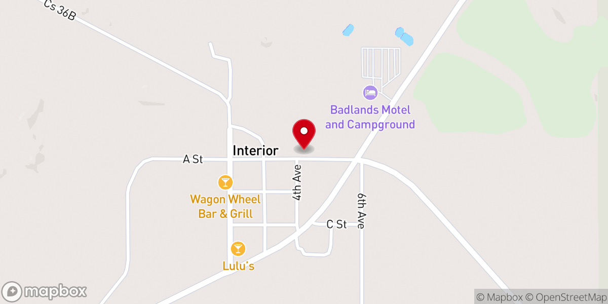 Map showing location of First Presbyterian Church of Interior