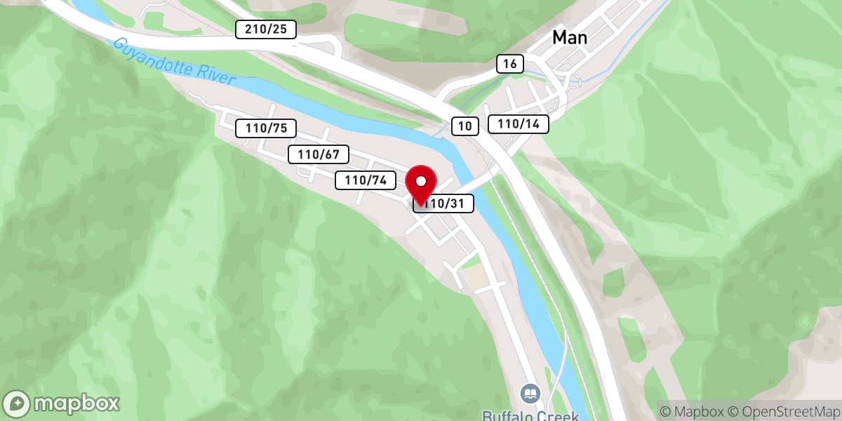 Map showing location of Man Catholic Church
