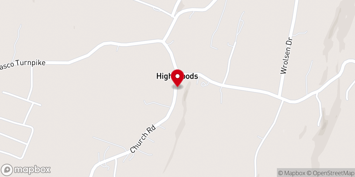 Map showing location of High Woods Reformed Church
