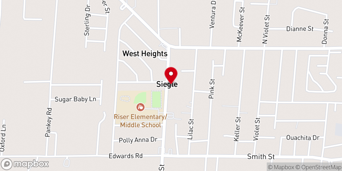 Map showing location of West Heights Missionary Baptist