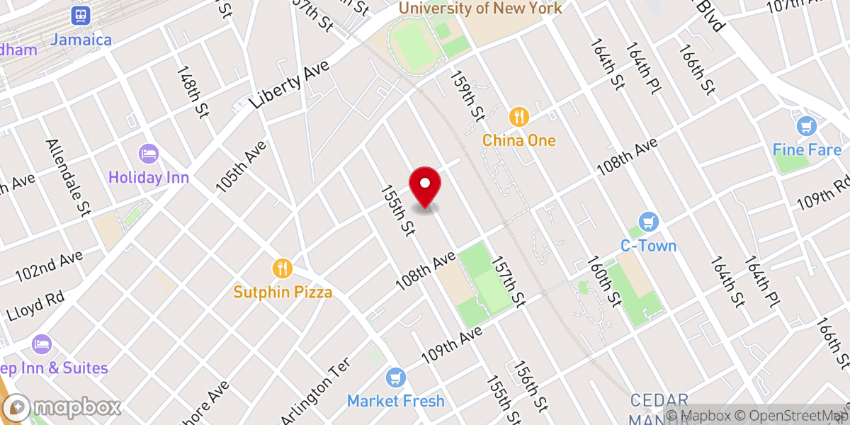 Map showing location of Greater Blessed Hope C.O.G.I.C. Thomas Memorial Ministries