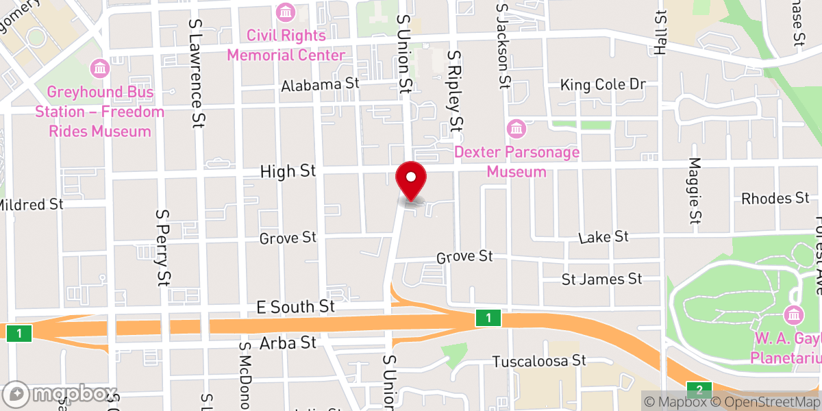 Map showing location of Saint John the Baptist Catholic Church