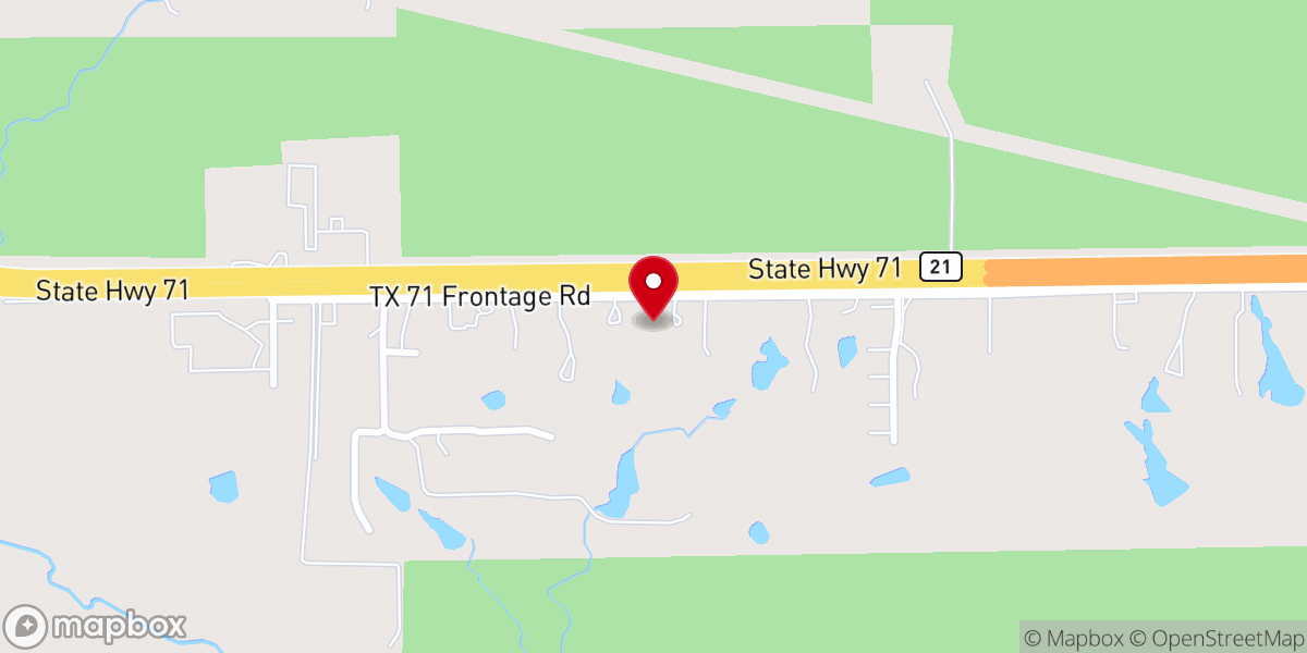 Map showing location of Austin-Bastrop Apostolic Christian Church