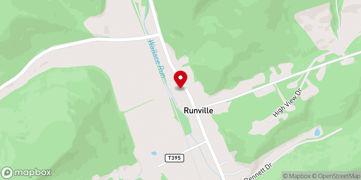 Map showing location of Runville United Methodist Church