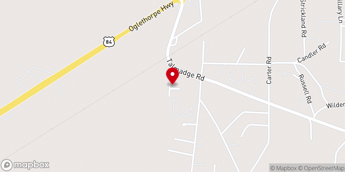 Map showing location of Walthourville Baptist Church