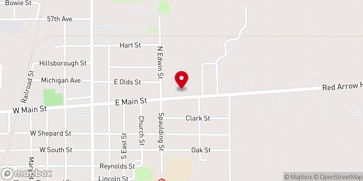 Map showing location of Hartford United Methodist Church