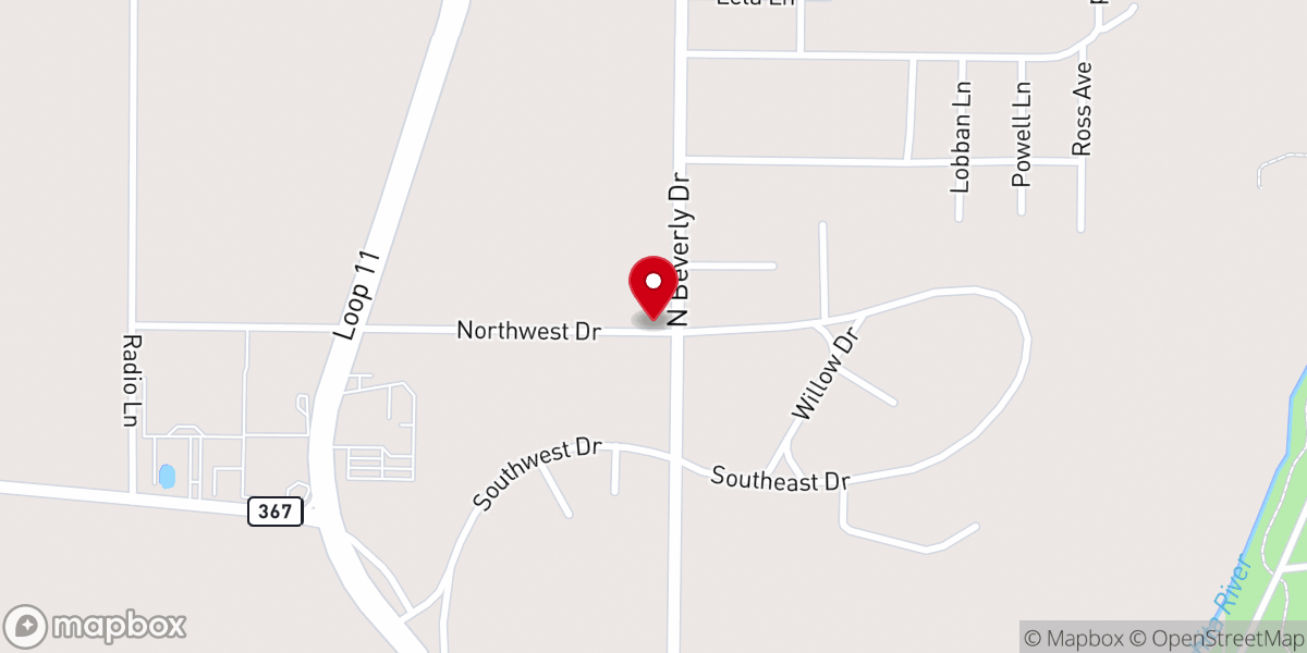 Map showing location of First Primitive Baptist Church