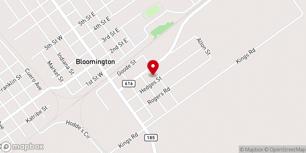 Map showing location of First Baptist Church - Bloomington TX